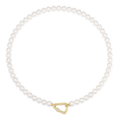 Reimaginer - Gold Lobster Clasp Shell Pearl Necklace