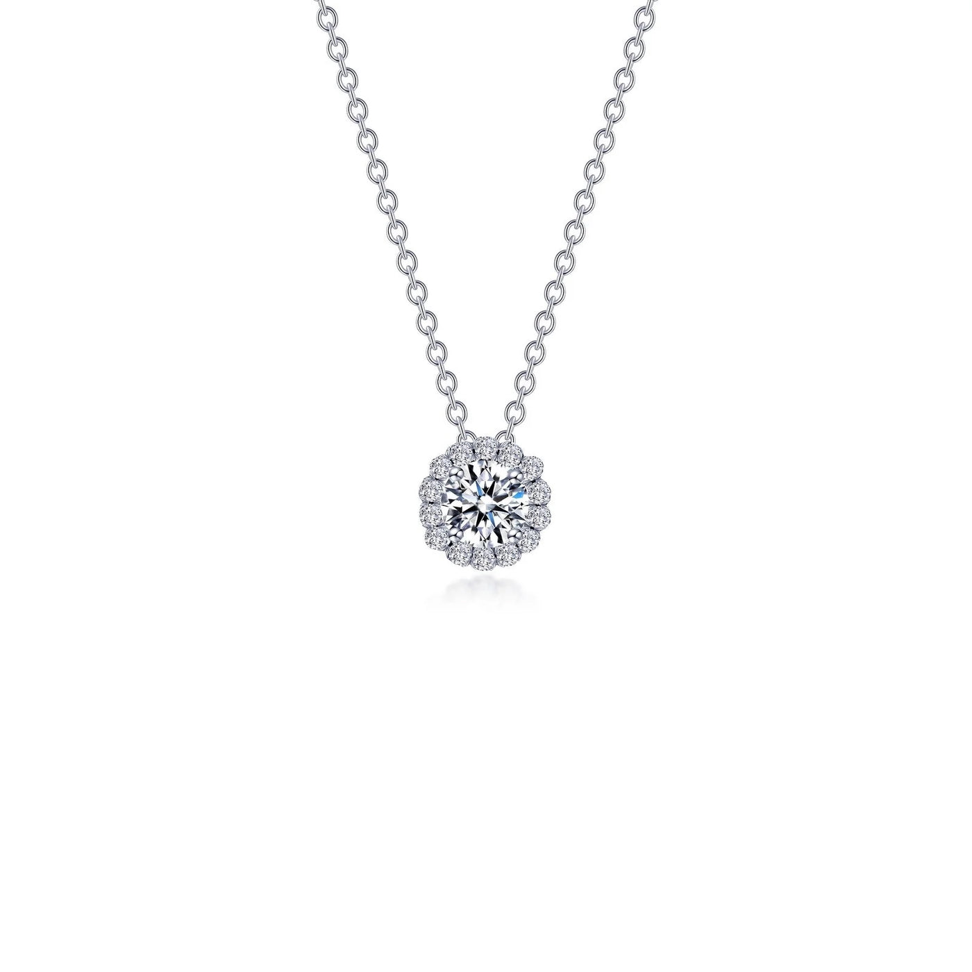 1.05 CTW Round Halo Necklace