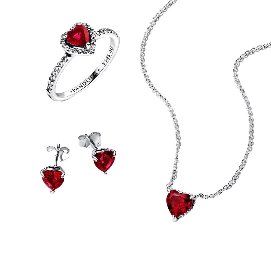 "Sparkling Red Heart" Jewelry Set