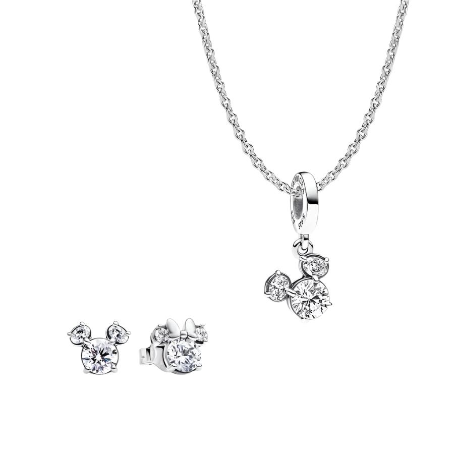 "Disney Mickey Mouse Sparkling" Pendant Necklace and Earring Set