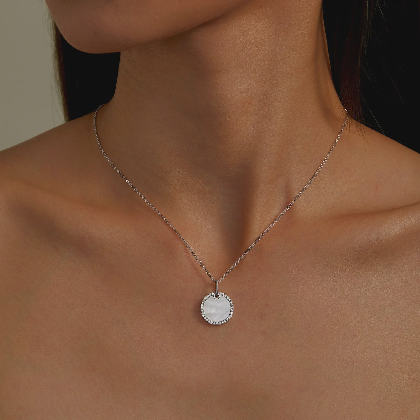 Mother-of-Pearl Disc Necklace