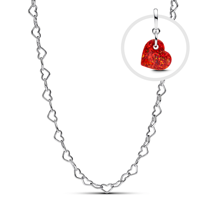 Pandora linked heart necklace hotsell