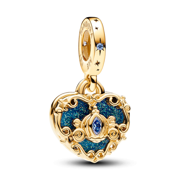Disney Cinderella's Carriage & Heart Double Dangle Charm