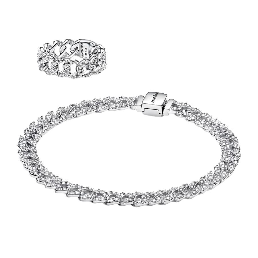 "Timeless Pave Cuban" Jewelry Set