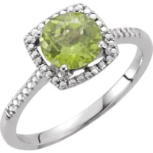 Birthstone & Diamond Ring