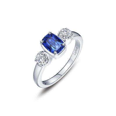 Regal Cushion-Cut Lab-Grown Sapphire Ring