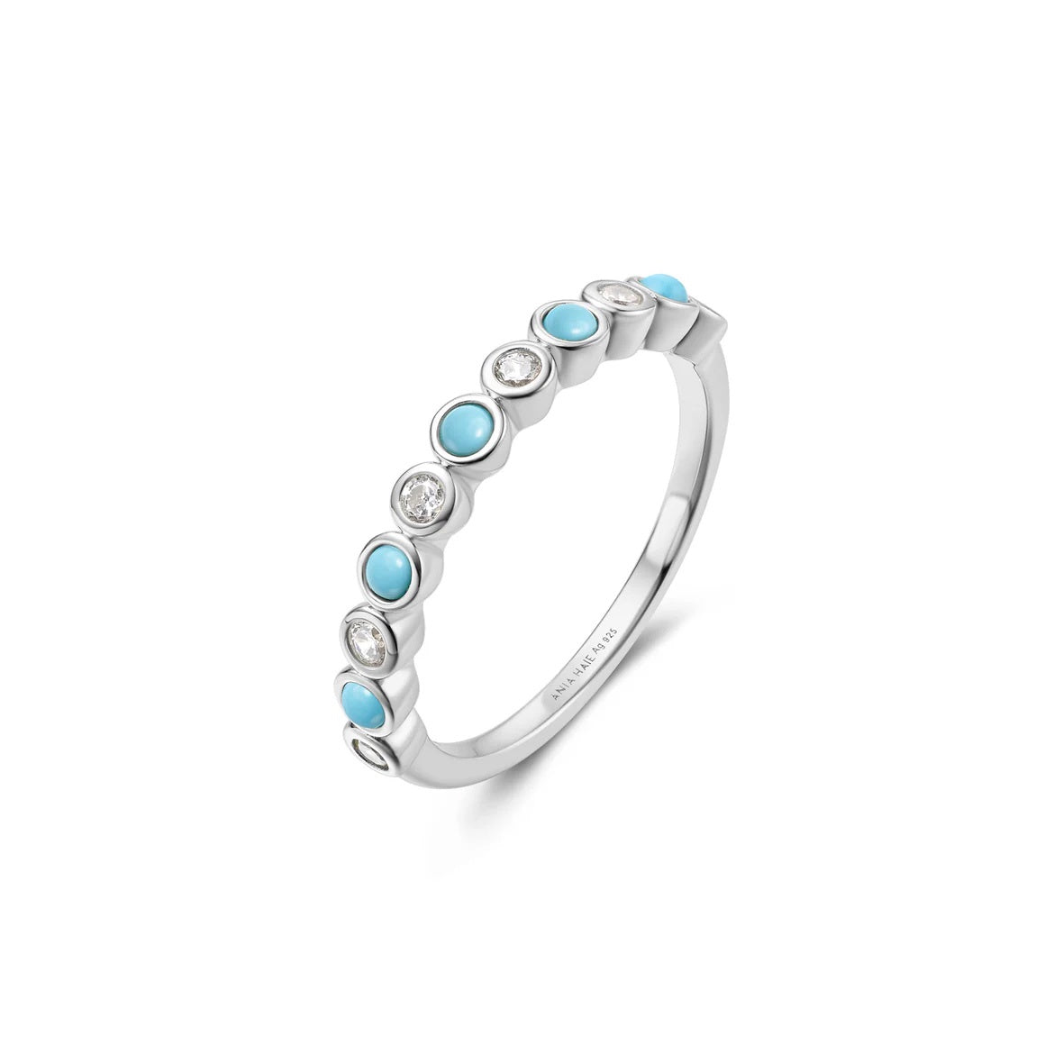 Chill Voyager - Silver Bezel Lab Created Turquoise Ring