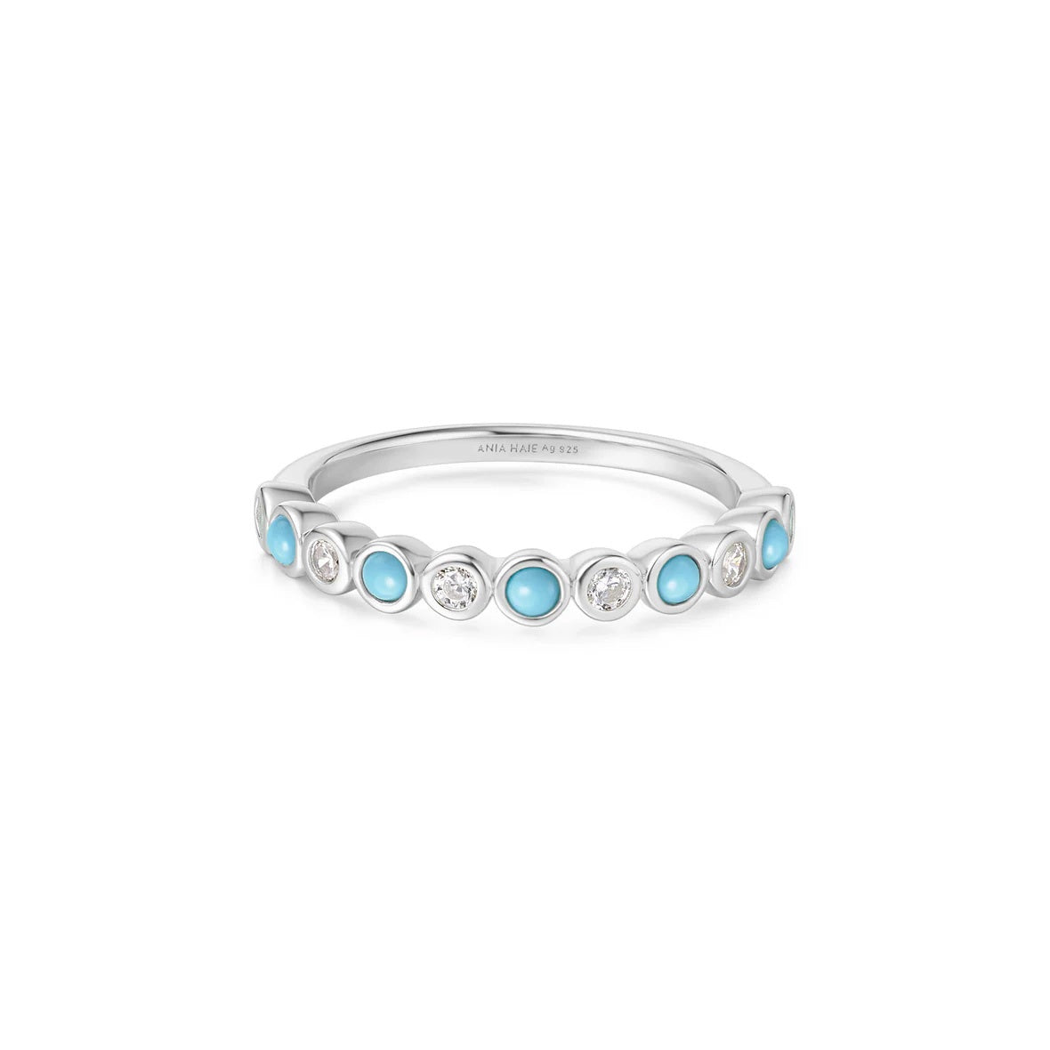 Chill Voyager - Silver Bezel Lab Created Turquoise Ring