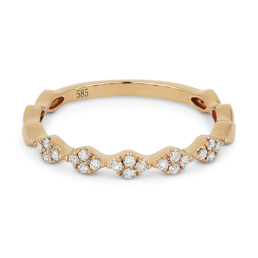 14K Diamond Cluster Band