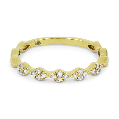 14K Diamond Cluster Band