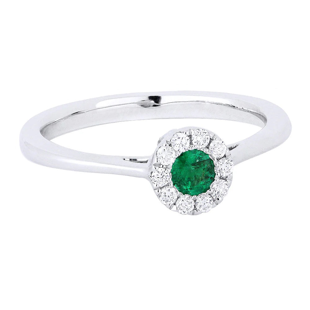 14KW Emerald & Diamond Ring