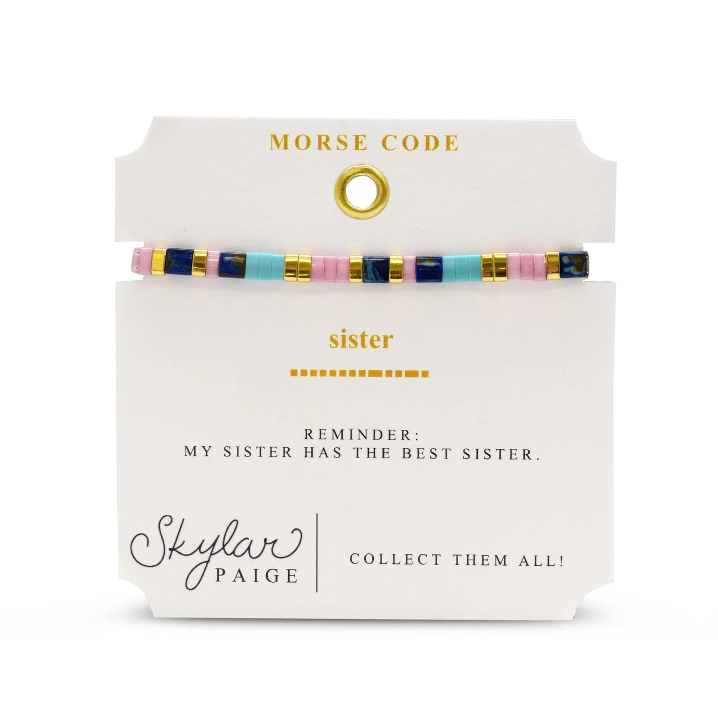 Sister Morse Code Tila - Tried & True Turq Lave and Blue Bracelet