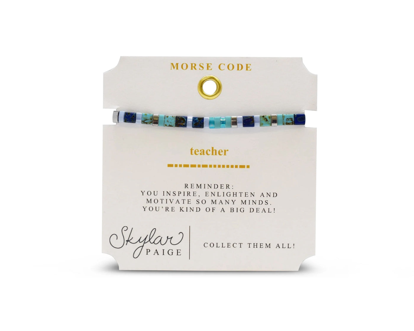 Teacher Morse Code Tila - Bohemian Blue Bracelet