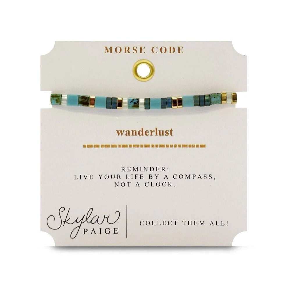 Wanderlust Morse Code Tila - Gorgeous Greens Bracelet