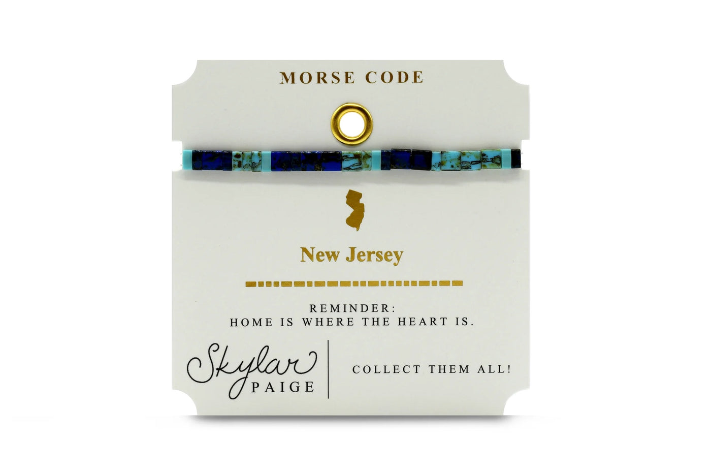 New Jersey - Morse Code Tila Bracelet