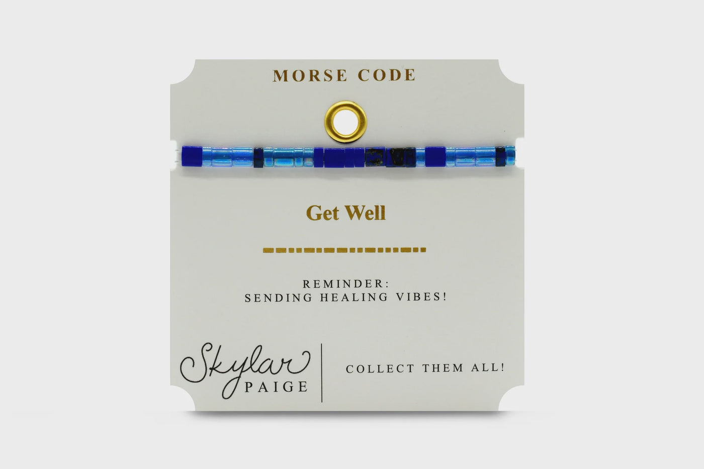 Get Well - Morse Code Tila Bracelet