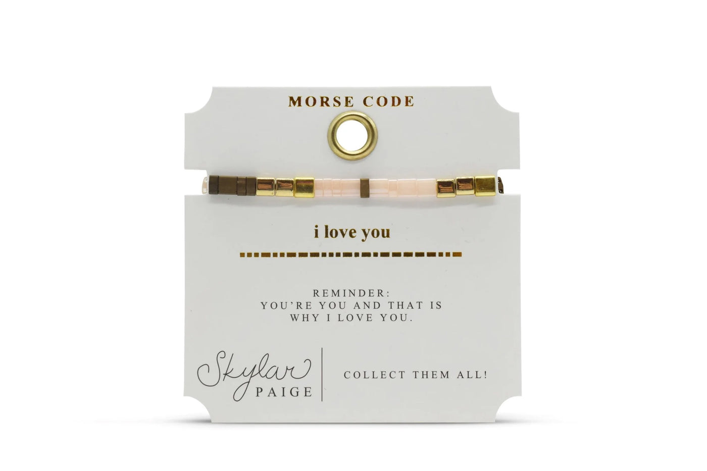 I Love You Morse Code Tila - Bonding Bronze Bracelet