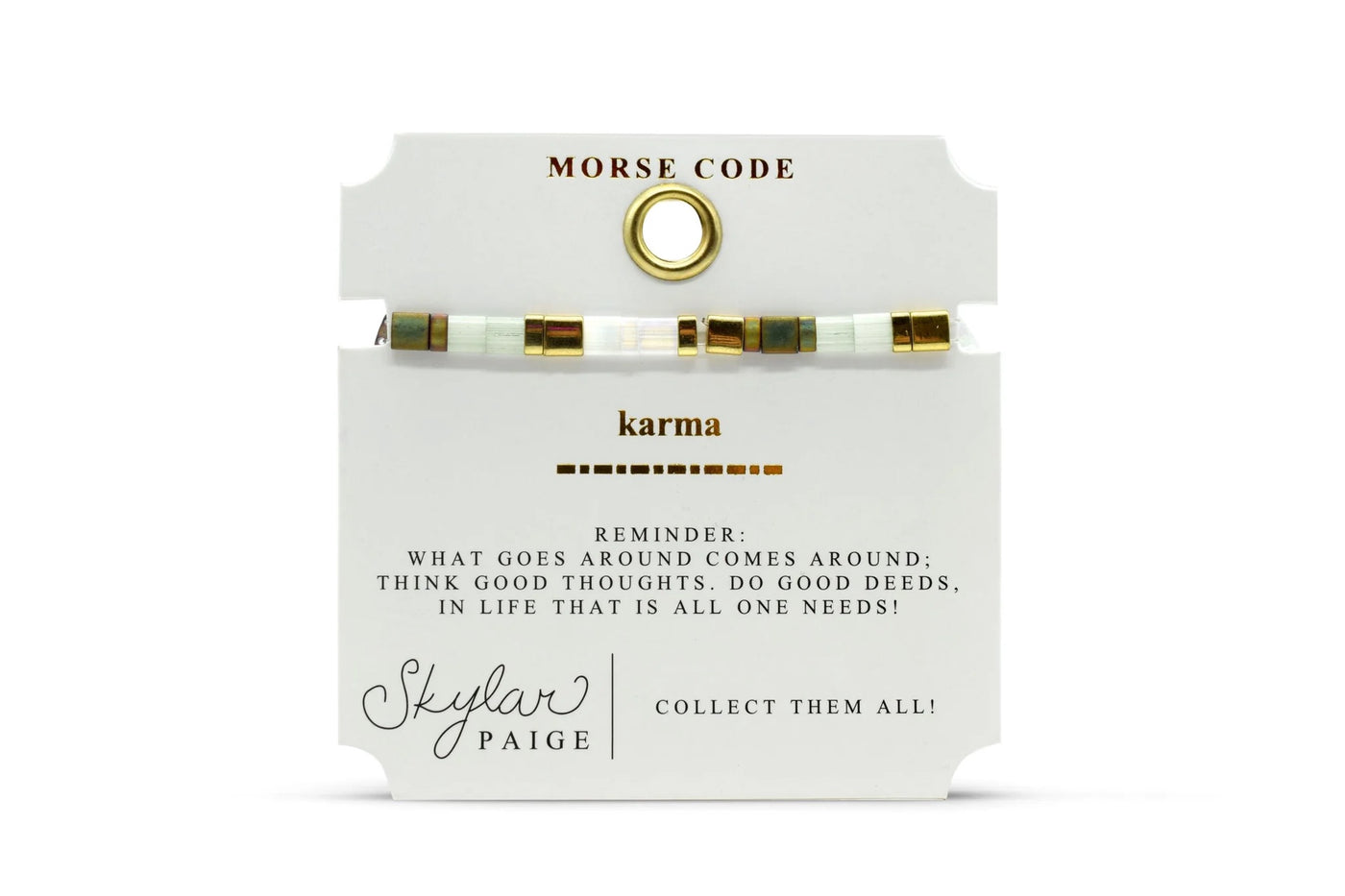 Karma Morse Code Tila - Meditation Mint Bracelet