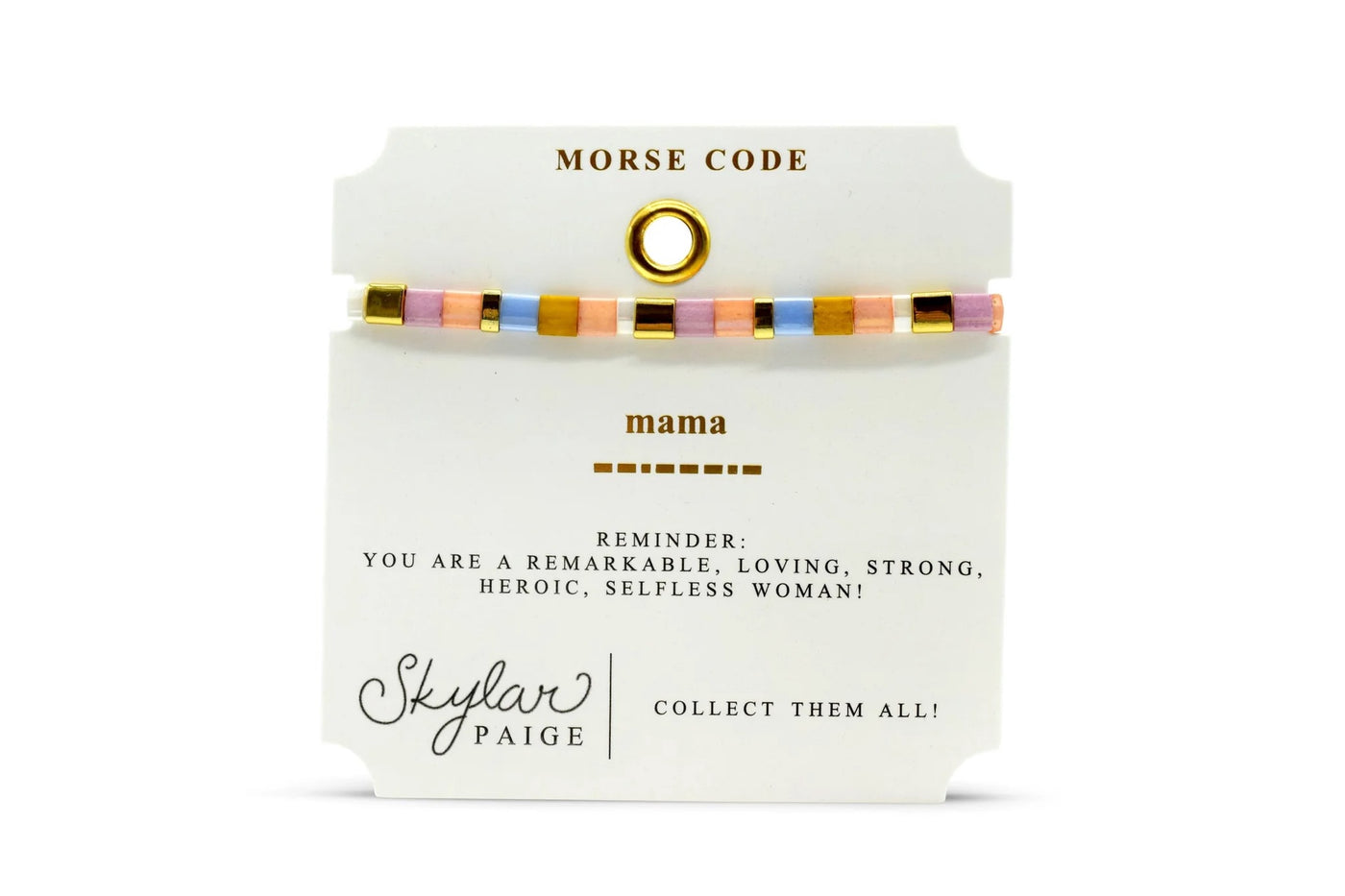 Mama Morse Code Tila - Pink & Blue I Love You Bracelet