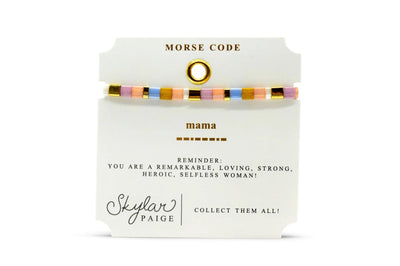 Mama Morse Code Tila - Pink & Blue I Love You Bracelet