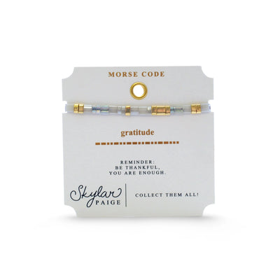 Gratitude Morse Code Tila - Marvelous Metallic Bracelet