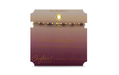 So Colorful! - Amethyst Tila Morse Code Bracelet