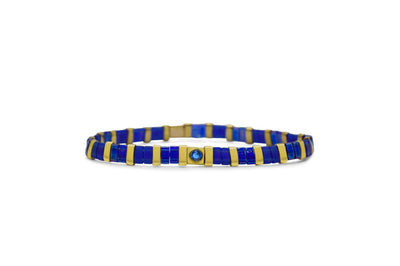 So Colorful! - Sapphire Tila Morse Code Bracelet