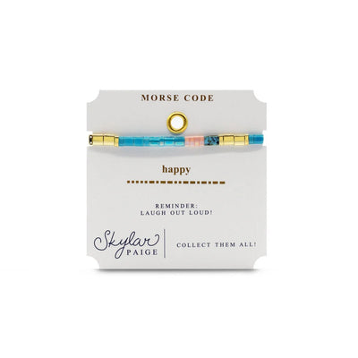 Happy - Morse Code Tila Bracelet