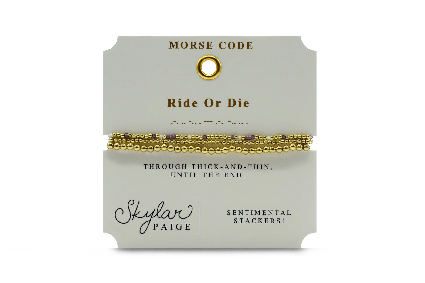 Ride or Die - Morse Code Sentimental Stackers Bracelet