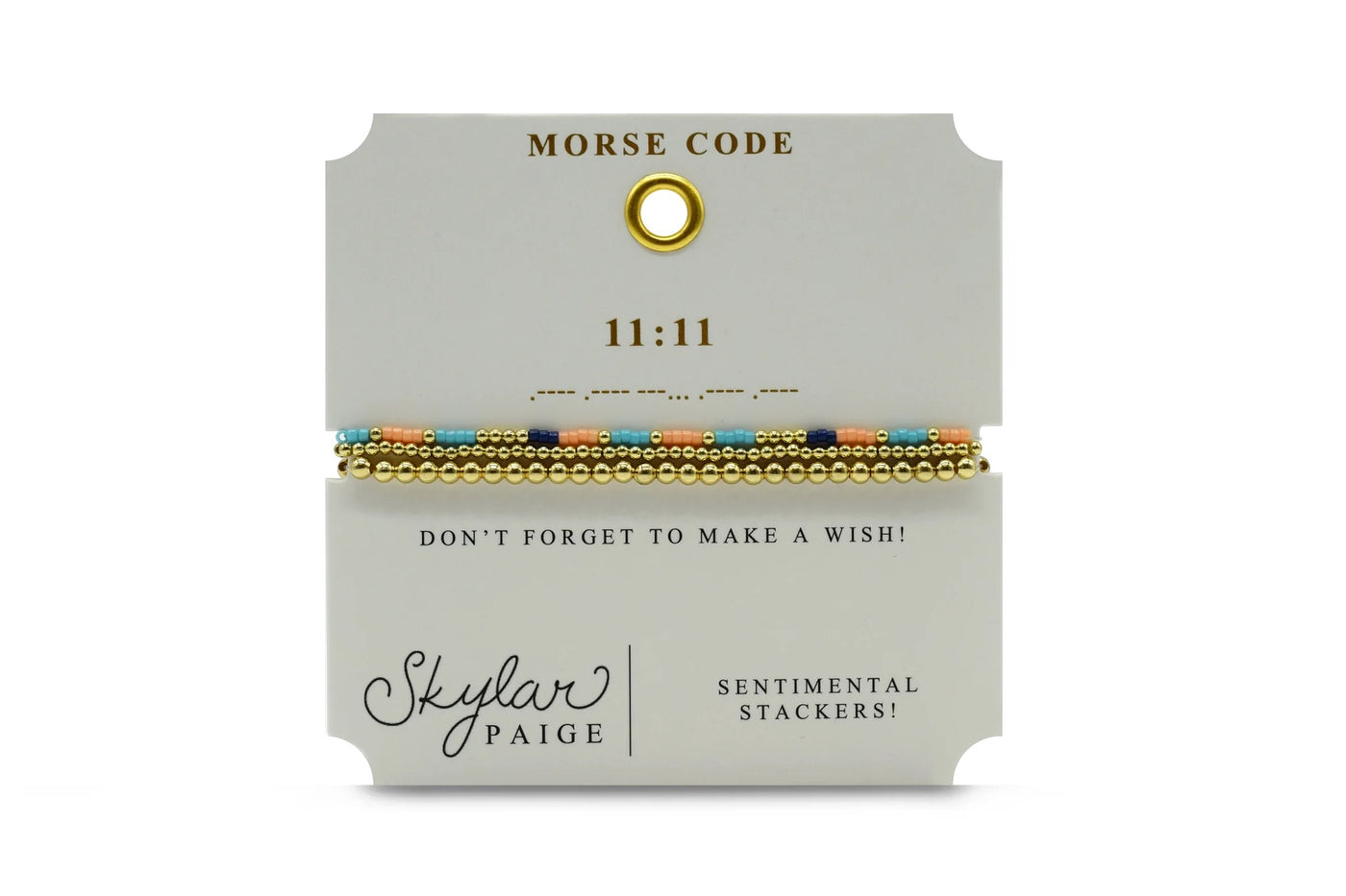 Morse Code Sentimental Stackers - 11:11 Bracelet