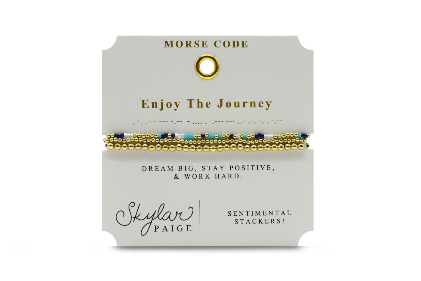 Enjoy the Journey - Morse Code Sentimental Stackers Bracelet