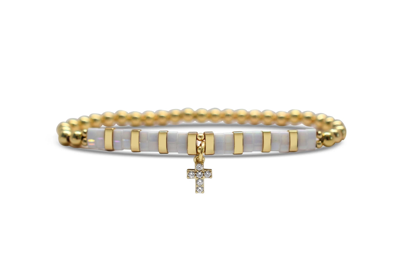 So Charming - Just Bead it! Cross Morse Code Bracelet