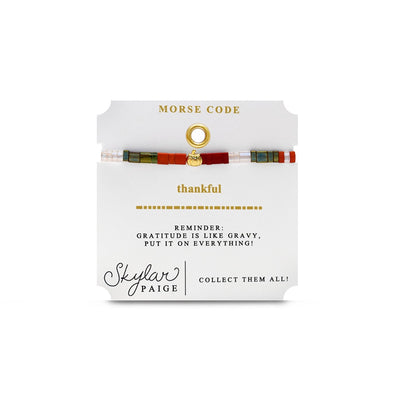 A Charming Season - Thankful Morse Code Bracelet
