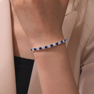 11 CTW Classic  Lab-grown Blue Sapphire Tennis Bracelet