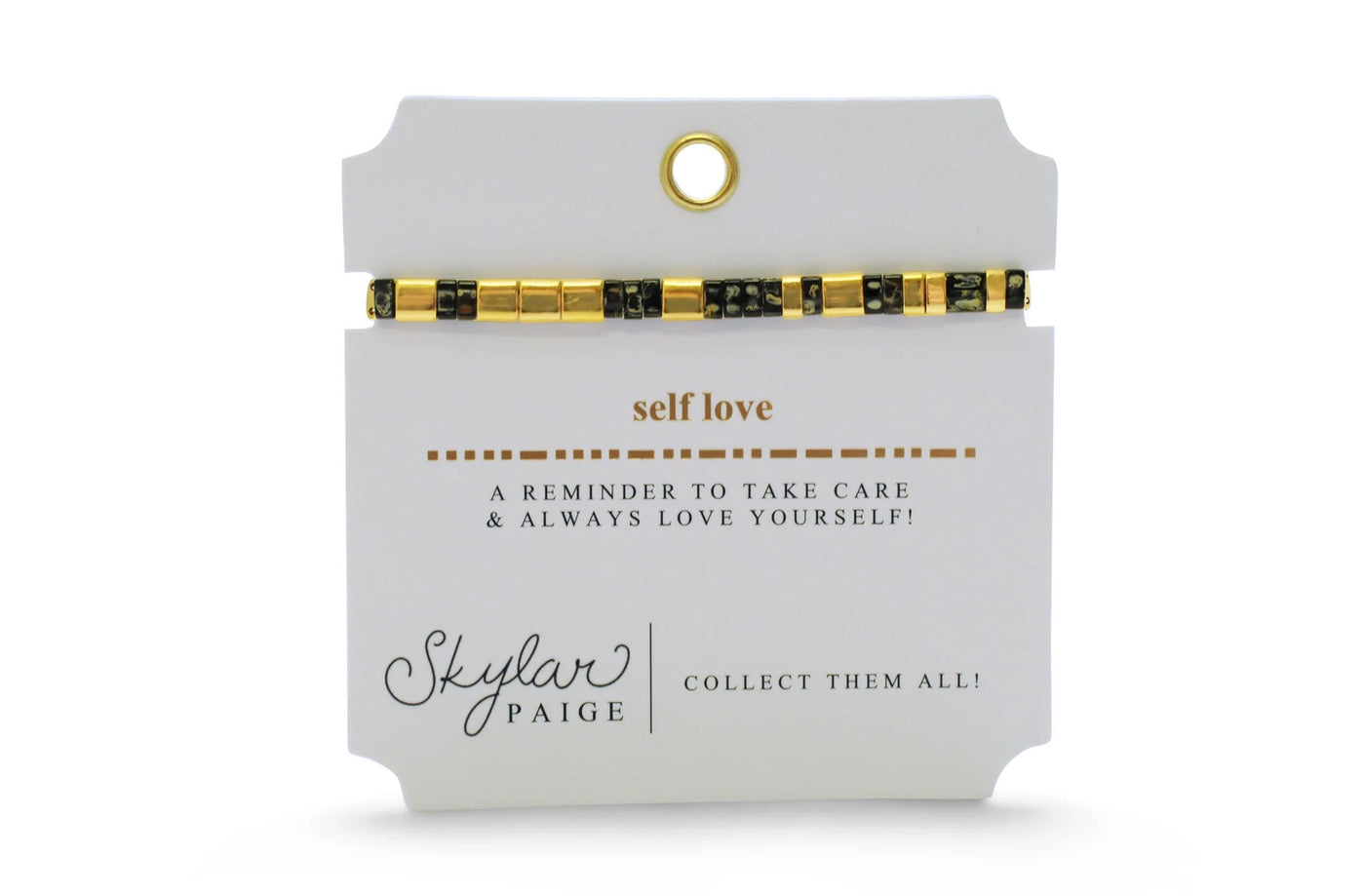 Self Love Tila - Optimistic Onyx Morse Code Bracelet