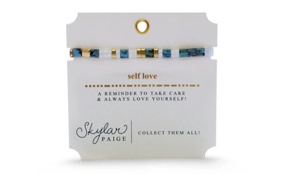 Self Love Tila - Take Care Turq Morse Code Bracelet