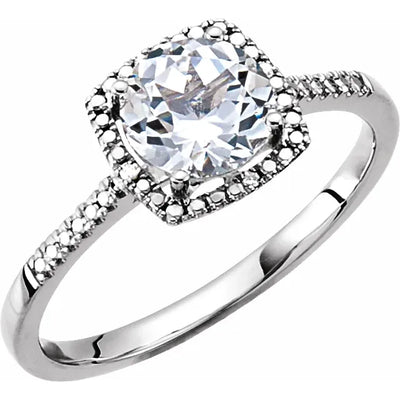 Birthstone & Diamond Ring