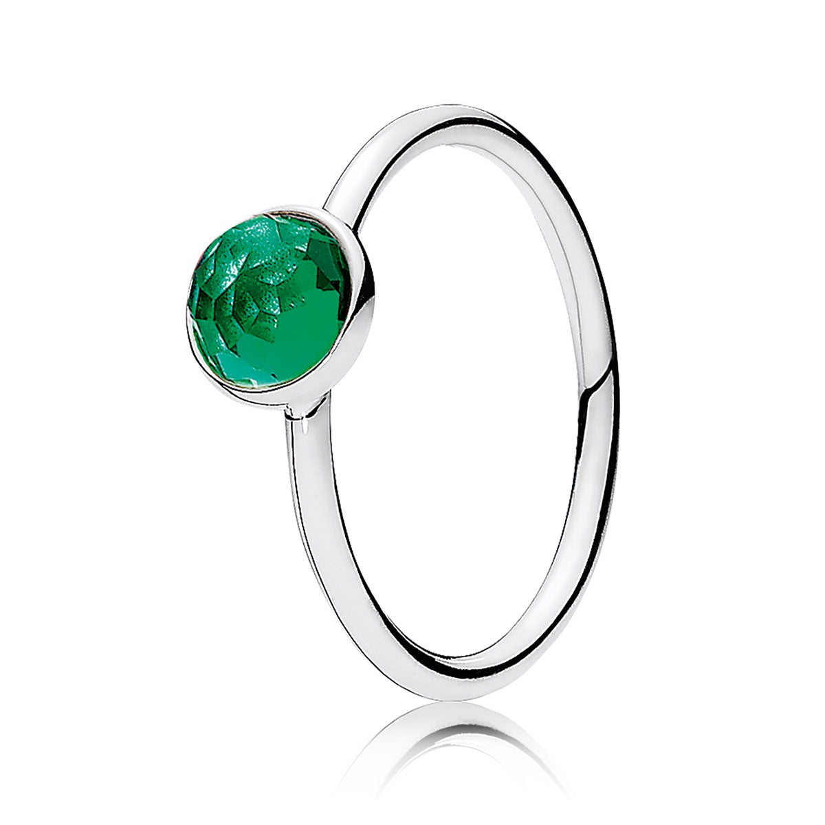 Pandora May Droplet with Royal-Green Crystal Ring