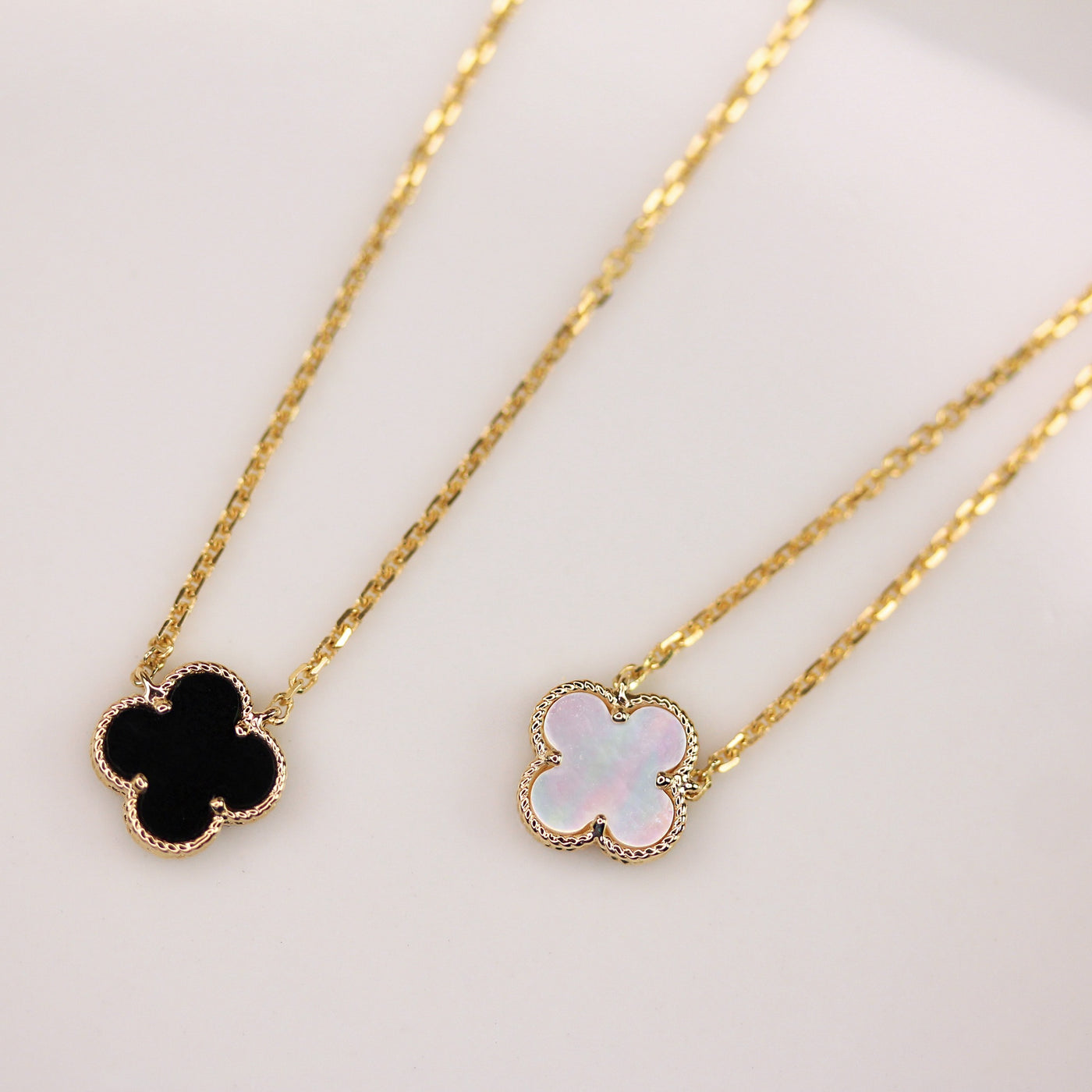 14KY Diamond Clover Pendant Necklace