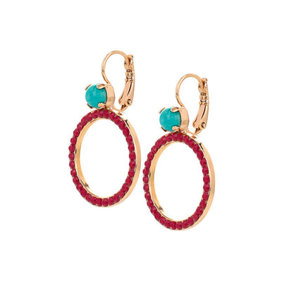 Mariana "Happiness-Turquoise" Circle Leverback Earrings