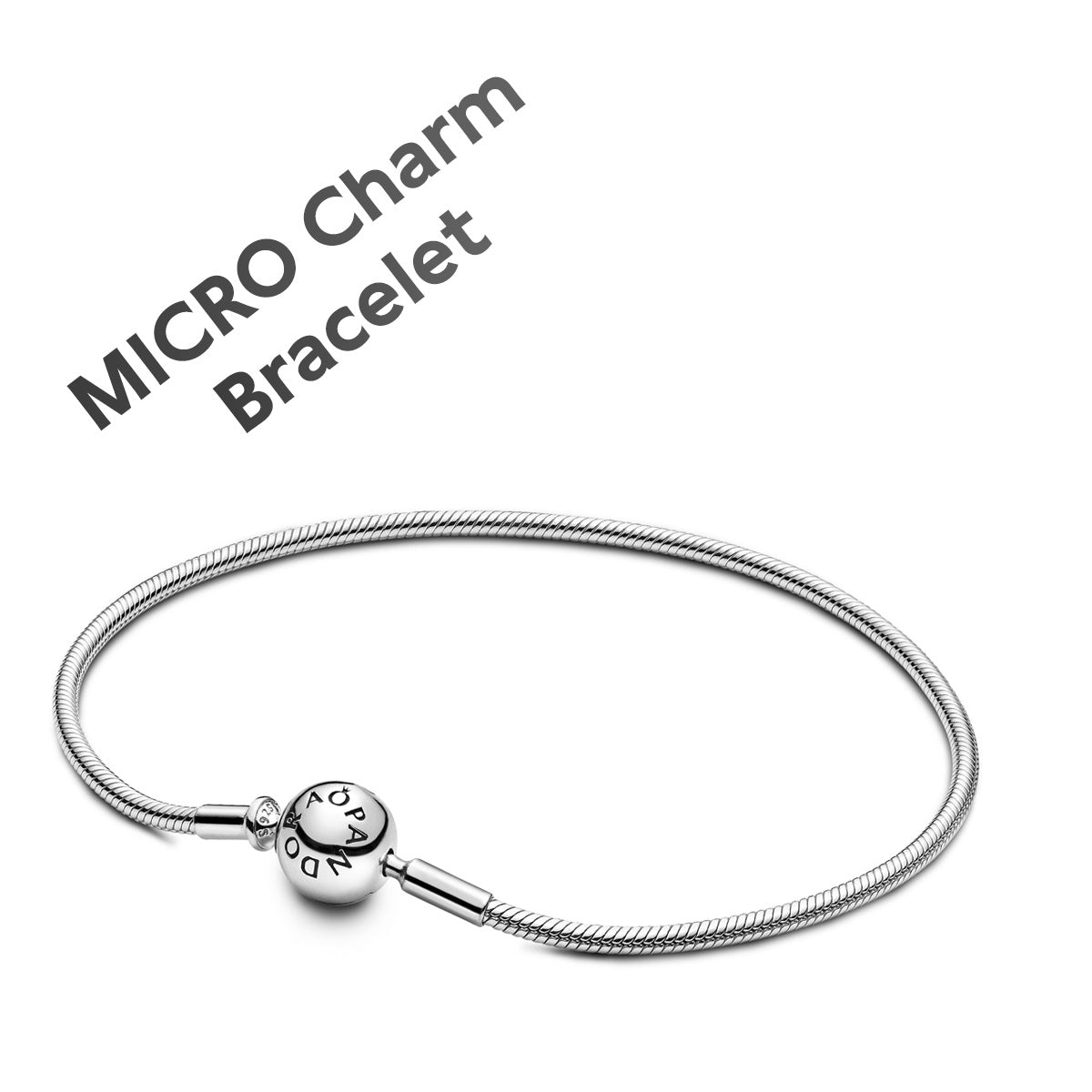 Pandora MY MICRO Snake Chain Charm Bracelet Final Sale