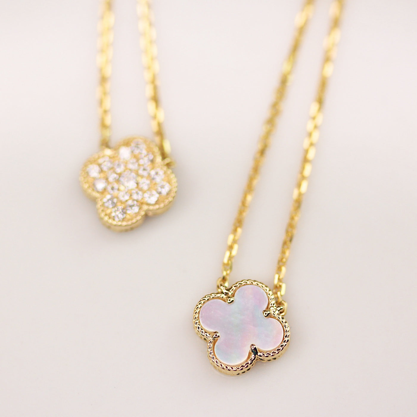 14KY Diamond Clover Pendant Necklace