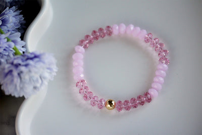 Swarovski Crystal Elements - Pink Stretch Bracelet