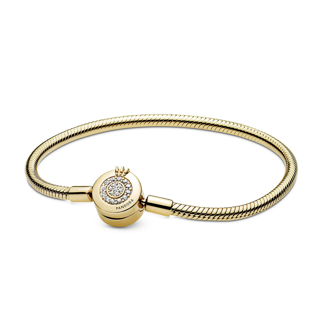 Pandora Moments Tone Clasp Bracelet 美品✨ Pandora Moments Logo Clasp Snake Chain Bracelet