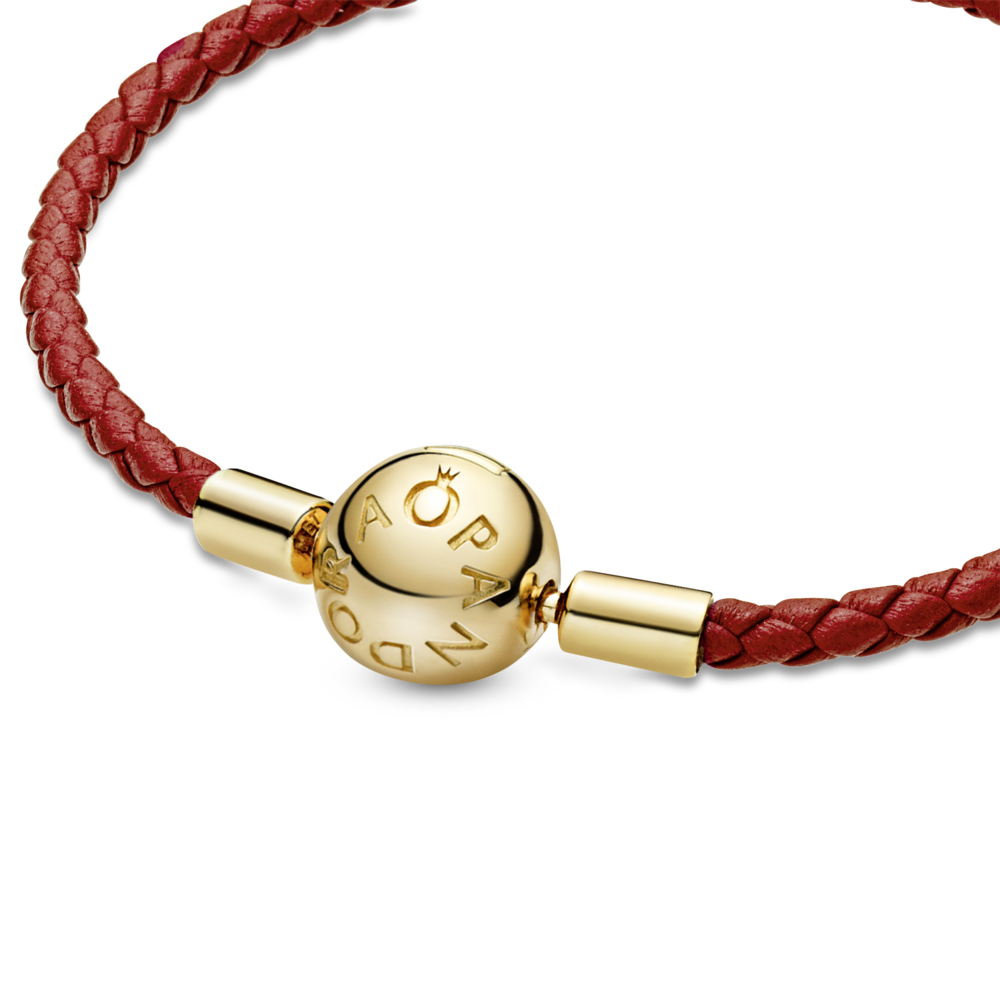 Pandora Pandora Moments Red Woven Leather Bracelet