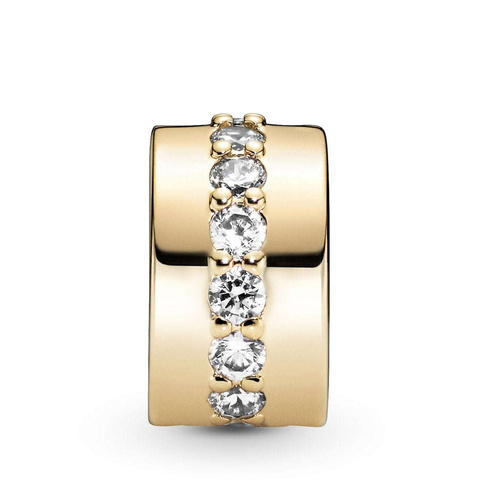 Pandora 14k Gold Sparkling Row Clip Charm