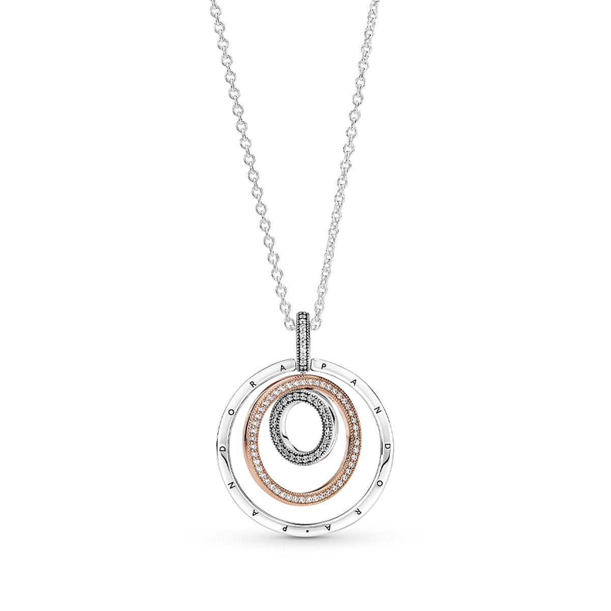 Pandora Two-tone Circles Pendant & Necklace