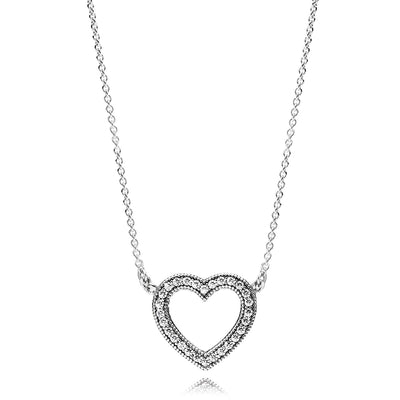 Pandora Loving Hearts of Pandora, Clear CZ Necklace