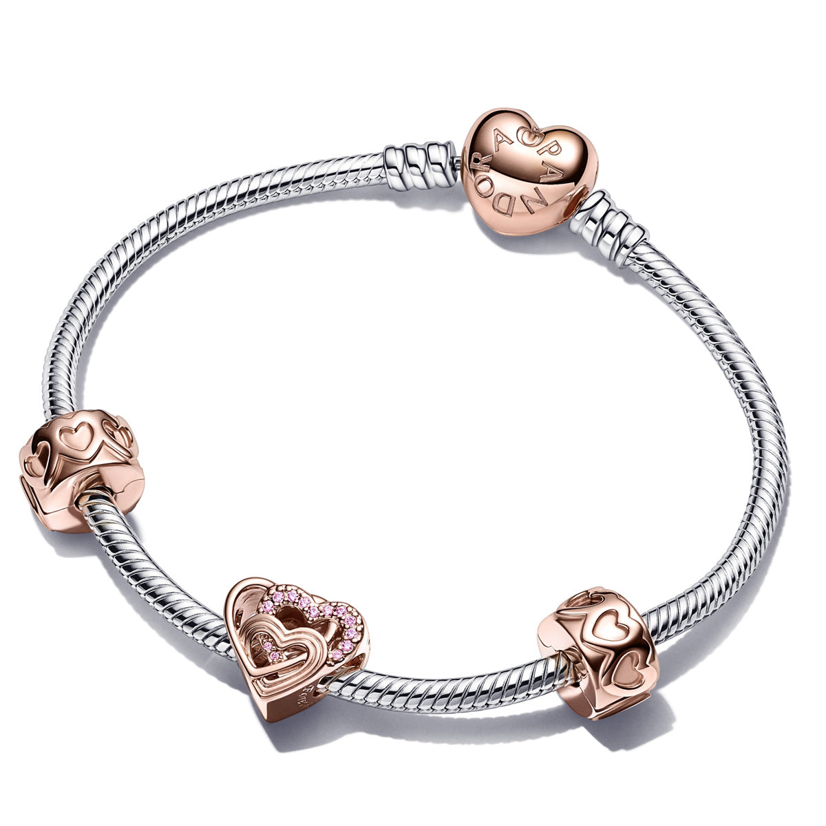 Intertwined Love & Hearts Bracelet Gift Set