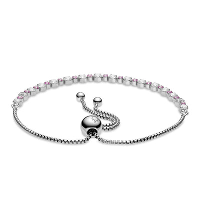 Pandora Pink & Clear Sparkle Slider Bracelet